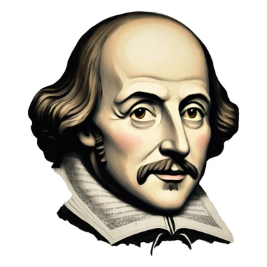 Shakespeare made of newspaper cuttings 420 roses flowers sticker