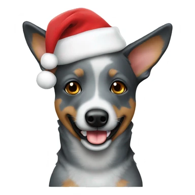 blue heeler with a santa hat on  sticker