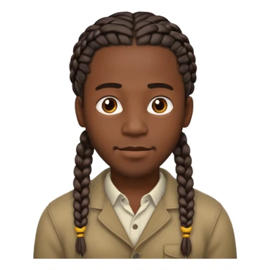 Boneco masculino negro com trança sticker