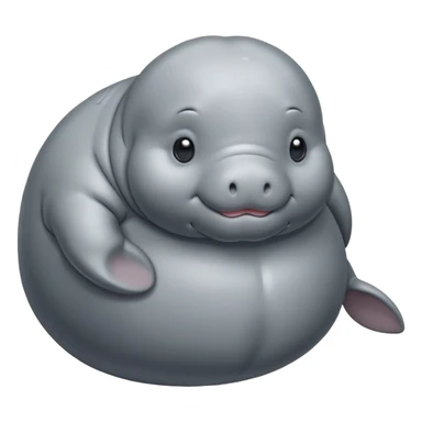 Manatee cute and fat emoji sticker