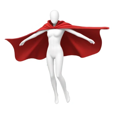 faceless white mannequin flying red cape without hood sticker