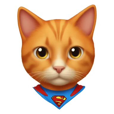 orange cat superman sticker
