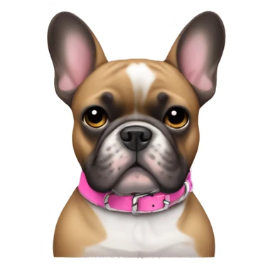 French bulldog pink collar  sticker