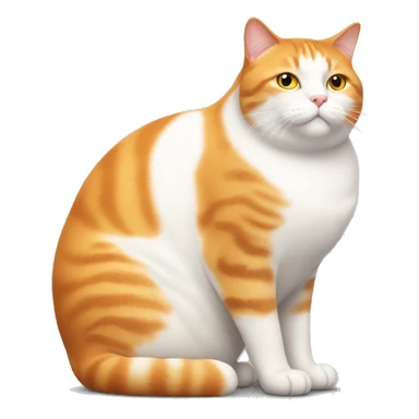 Orange and White fat Cat  sticker