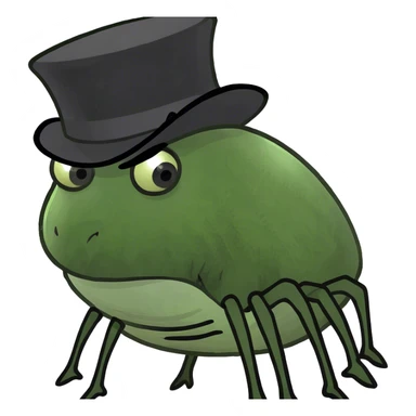 green spider, 8 legs, scary sticker