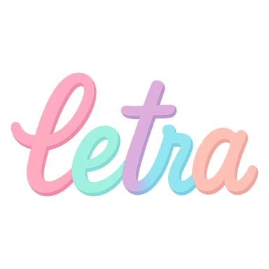 the word 'letra' in cursive calligraphy with thick and thin strokes, classic style, transparent background sticker