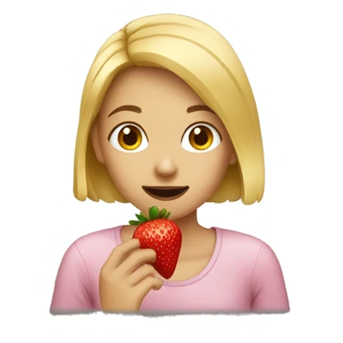 A girl eating strawberries  sticker
