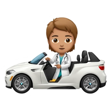 schwarzer BMW mit Arzt als Fahrer sticker