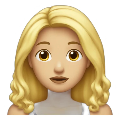 Blonde hair sad emoji sticker