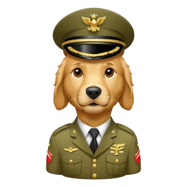 A golden retriever in the army sticker