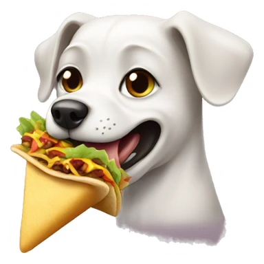 dog eating taco  sticker