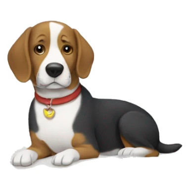 Perro en una cama sticker