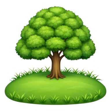 a grassy field with a single tree emoji sticker