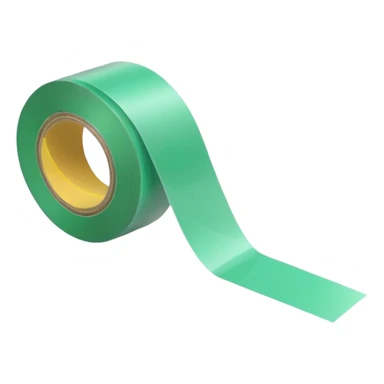 make light Green wide tape rolling on the floor sticker