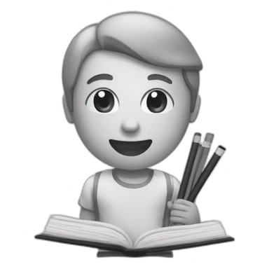 studying icon colorless sticker