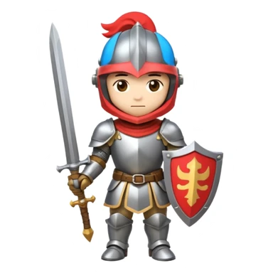 knight, no sword, chibi full body sticker