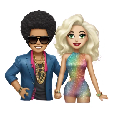 Bruno mars and lady Gaga sticker