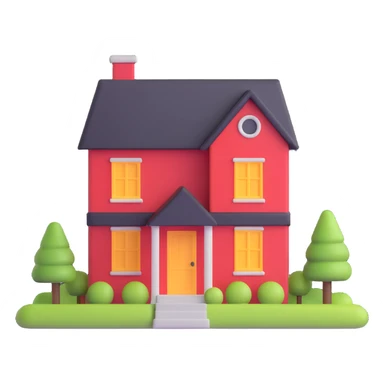 simple house, fun emoji style sticker