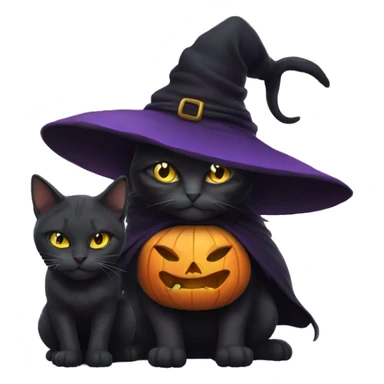 witch cat with the witch sticker