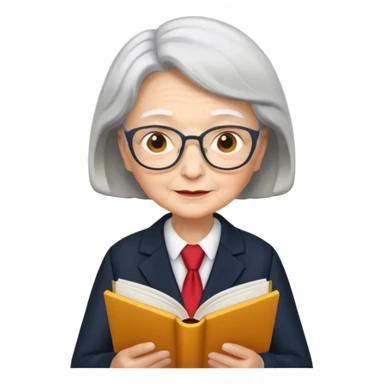 grandma reading in suit sticker