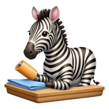 Zebra at work in fabric factory  sticker