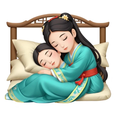 Beautiful girl sleeping in Hanfu sticker