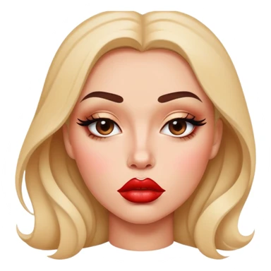 full glossy pouty baddie lips with lip liner sticker