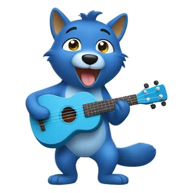bluey playing ukulele sticker