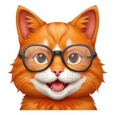 cat with glasses and spongebob teeth sticker