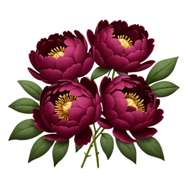 Close Burgundy peonies bouquet  sticker