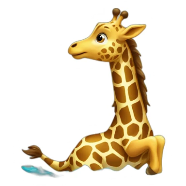 Girafe sur un dophin sticker