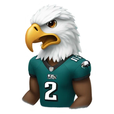 Eagle wearing an eagles jersey sticker