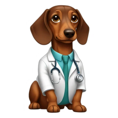 doctor Dachshund brown sticker