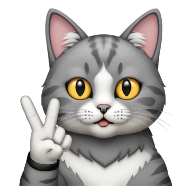 Cat with middle finger sticker