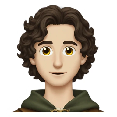 Timothee chalamet as a lord of the rings character sticker