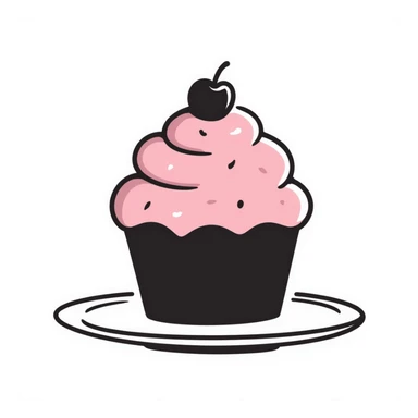 cupcake with pink icing sticker