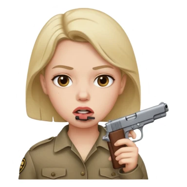 Gun in mouth sticker