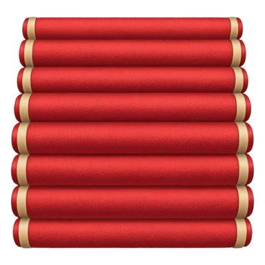  A full red rug, rolled up sticker