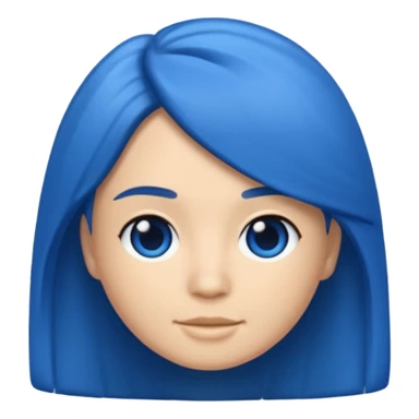Memoji cabello azul sticker