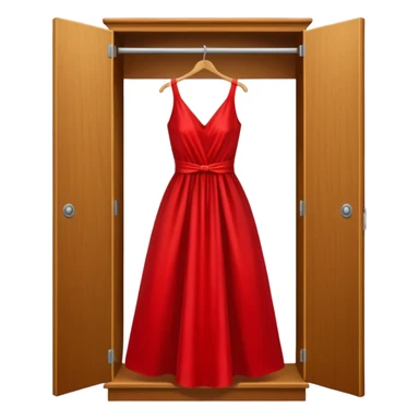 open wardrobe with dress hanging inside sticker