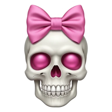  skull with small bow on side head sticker