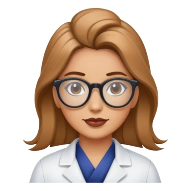 Female barber long hair and glasses  sticker