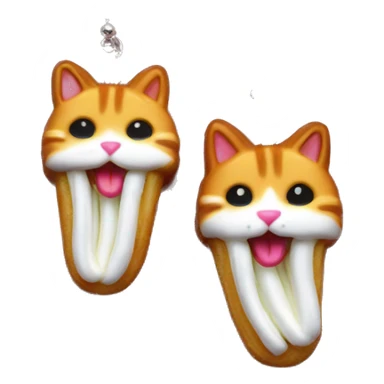 Cat earrings churros sticker