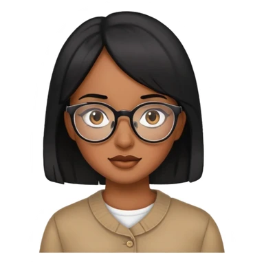 Black hair girl with eyeglasses  sticker