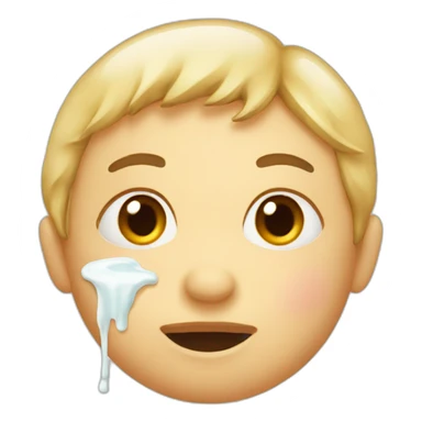 face with milk stains sticker