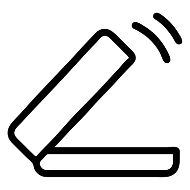 a laptop lid halfway closed, showing motion, simple and bold, minimal style, bold lines sticker