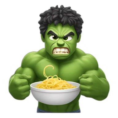 The Hulk Eating Pasta sticker