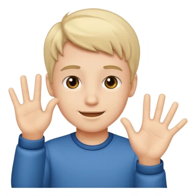 Male boy saying hi sticker