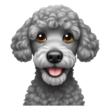Small grey poodle mix sticker