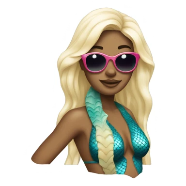 Mermaid in sunglasses sticker
